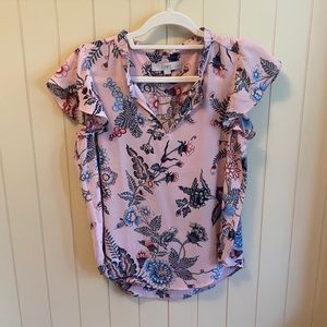 Loft floral pink blouse